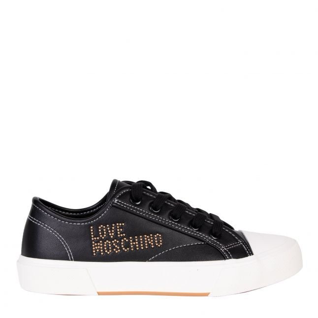 Love Moschino Trainers Womens Black Diamante Logo Low Trainers Hurleys