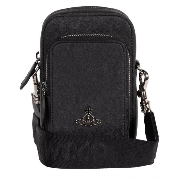 Mens Vivienne Westwood Black Saffiano Phone Crossbody