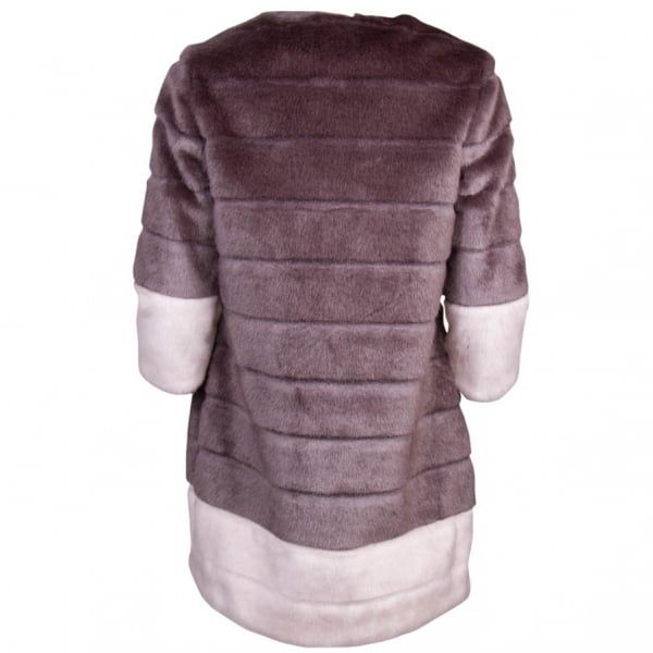 Womens Light Grey Argenta Faux Fur Coat