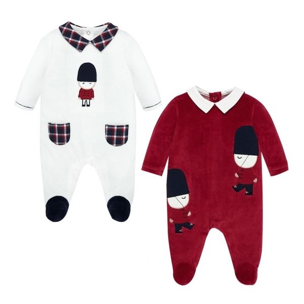 Baby Red/White London Guard Two Pack Babygrow