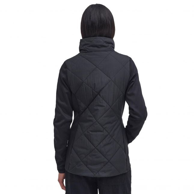 Womens Black Rubins Quilted Hybrid Sweat