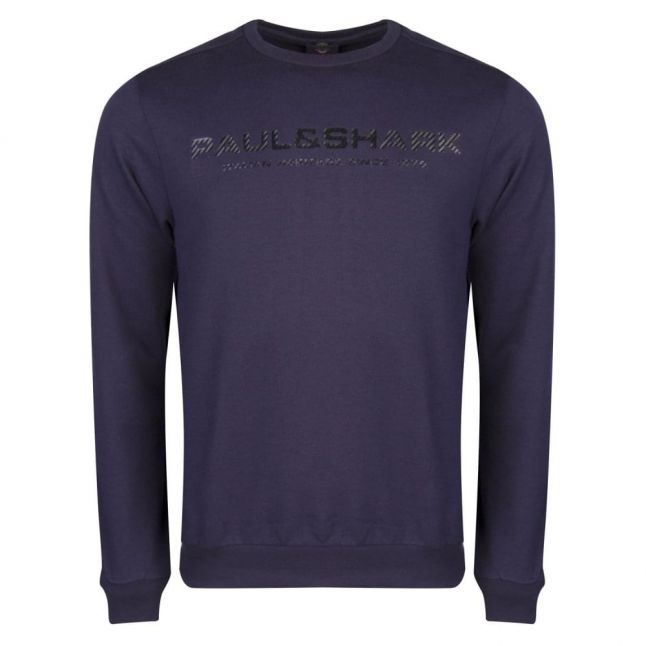 Paul & Shark Mens Blue Chest Logo Sweat Top