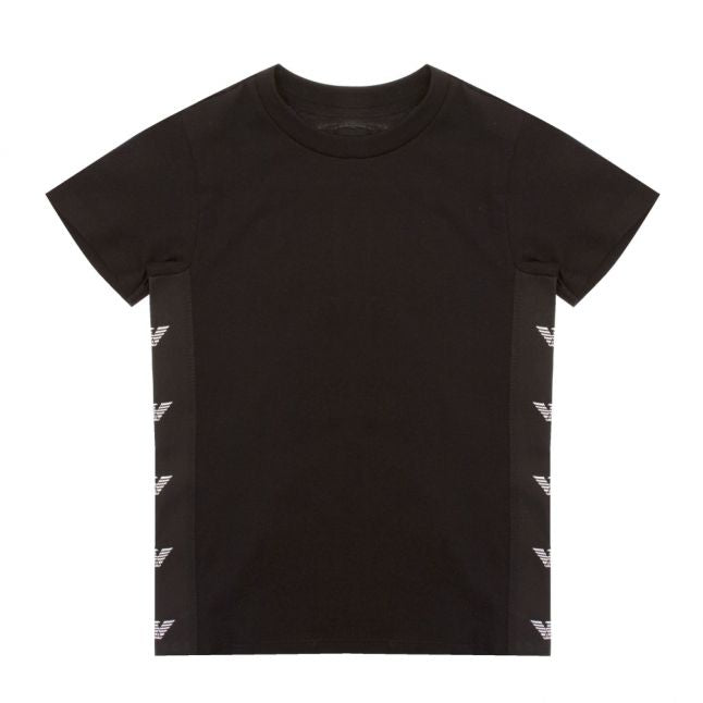 Boys Black Logo Trim S/s T Shirt