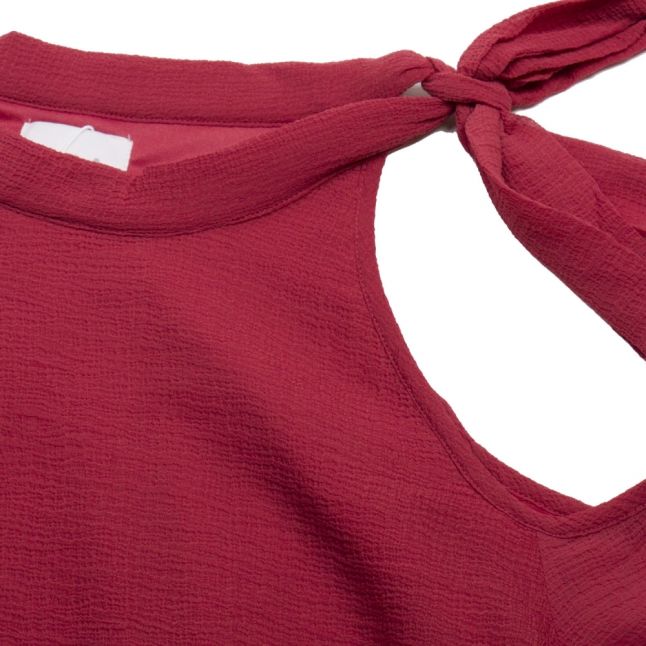 Womens Earth Red Vimimi Bow Blouse