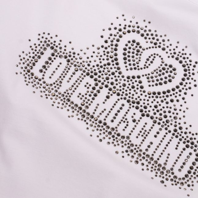 Womens Optical White Crystal Logo S/s T Shirt