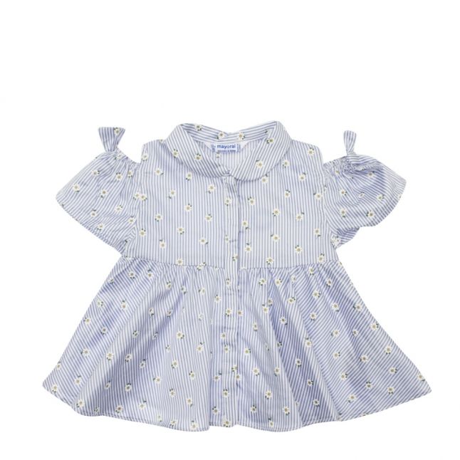 Infant Blue Daisy Stripe Blouse