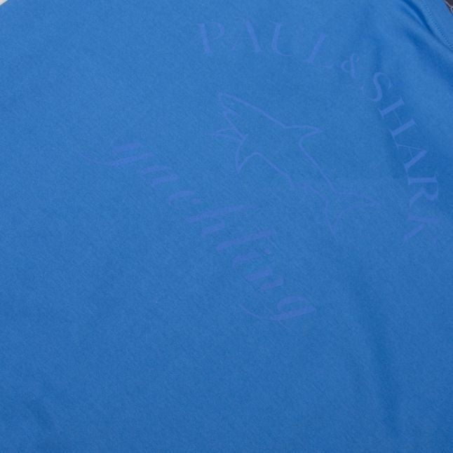 Mens Blue Tonal Tri Logo Custom Fit S/s T Shirt