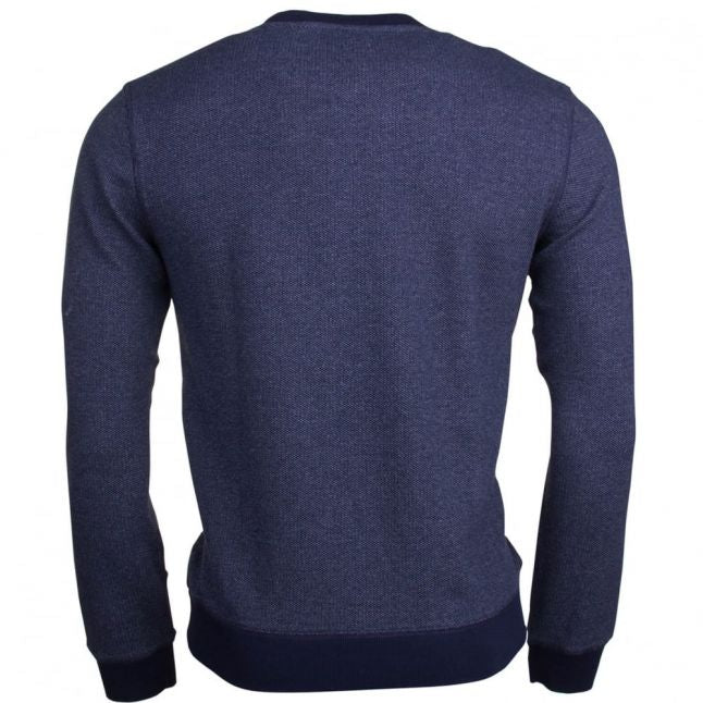 Orange Mens Dark Blue Wack Embossed Crew Sweat Top