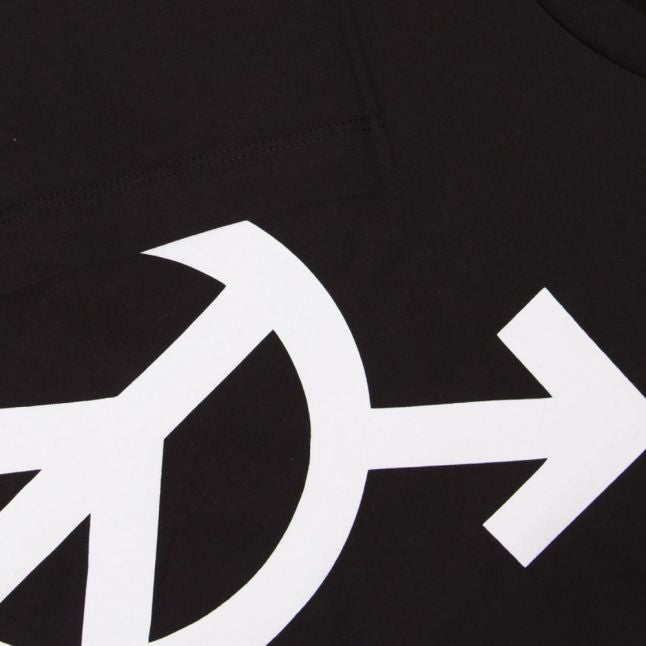 Mens Black Peace Logo Regular S/s T Shirt