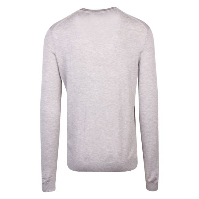 Mens Grey Marl Mailais Crew Neck Knitted Jumper