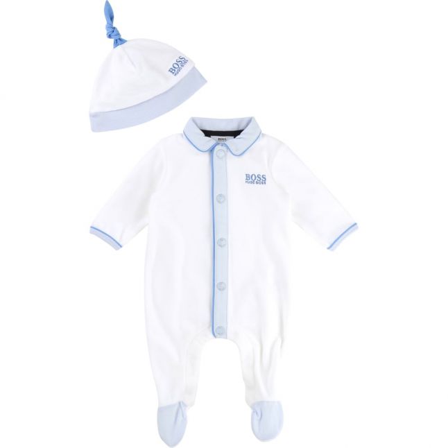 Baby White Romper & Hat Set