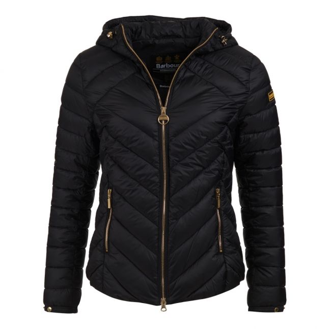 Womens Black Durant Hood Quilted Jacket