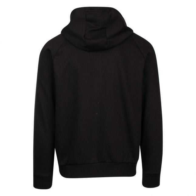 Mens Black Branded Trim Hooded Zip Through Sweat Top