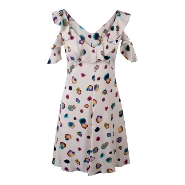 Womens Off White Watercolour Spot Dress