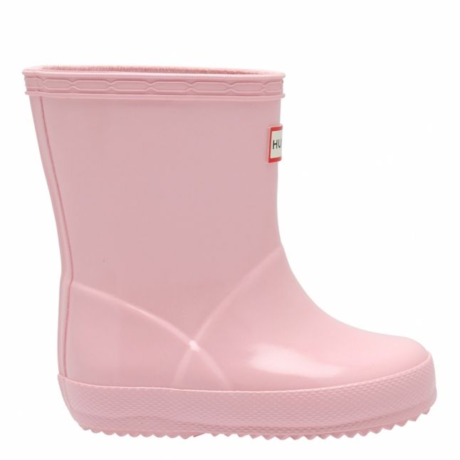 Girls Pink Candy Floss First Classic Gloss Wellington Boots (4-8)