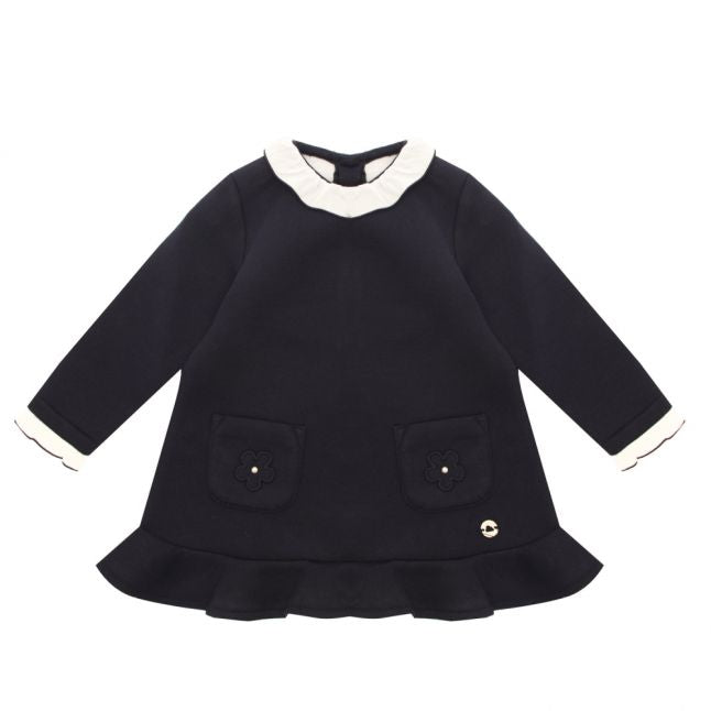 Infant Navy Frill Trim Dress