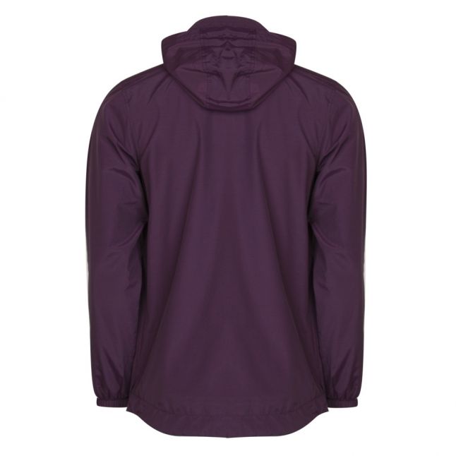 Mens Deep Plum Zip-Through Hooded Jacket