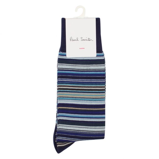 Mens Navy Multi Stripe Socks