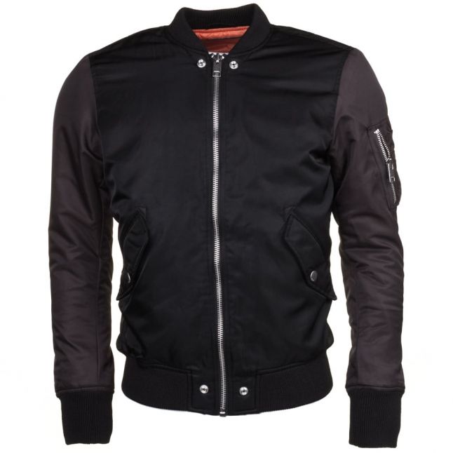 Mens Black W-To Bomber Jacket