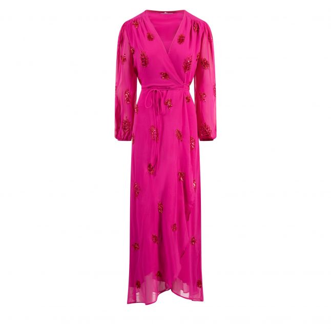 Womens Hope & Ivy Pink Honey Wrap Midi Dress