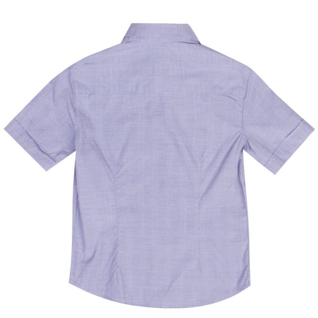 Boys Blue Tonal Check S/s Shirt