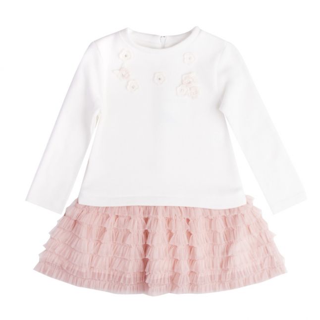 Girls Natural & Pink Voile Skirt Dress