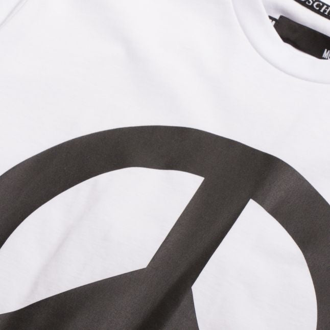 Mens Optical White Peace Logo Regular Fit S/s T Shirt