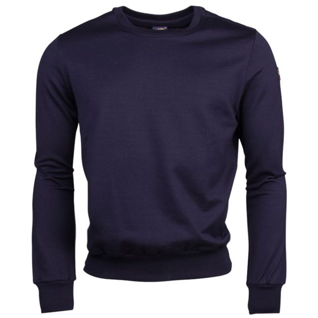 Mens Navy Shark Fit Crew Sweat Top