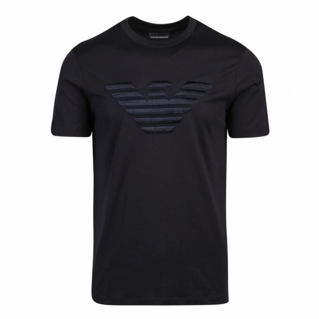 Mens Dark Blue Embroidered Eagle S/s T Shirt