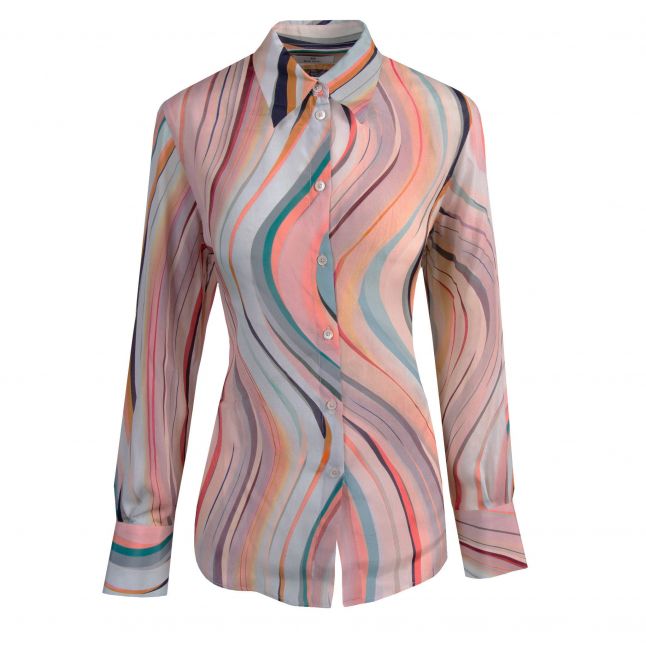 Womens Multicolour Swirl Silk Blouse