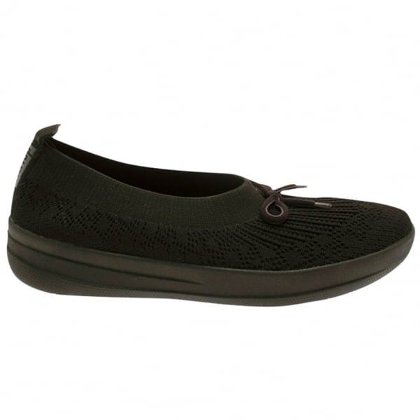 Womens All Black Uberknit™ Slip-On Ballerina Shoes