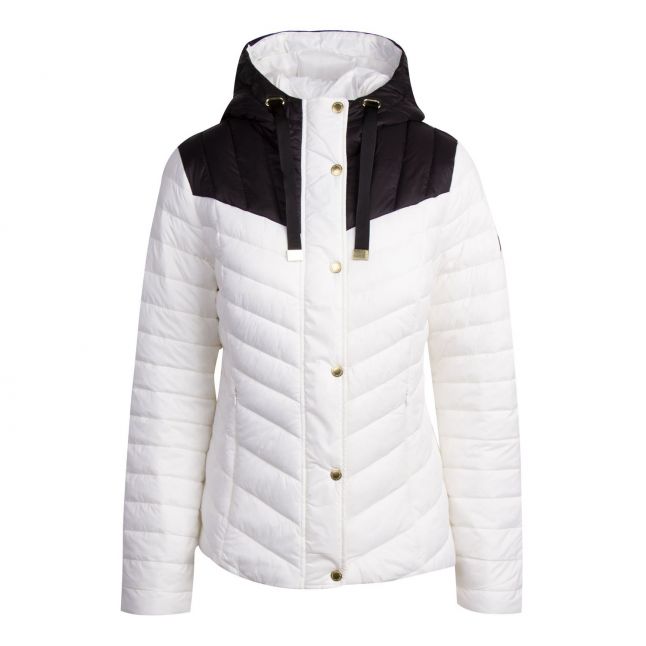 Womens White/Black Lightning Quilted Jacket