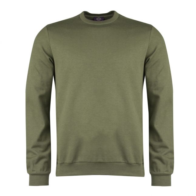 Paul & Shark Mens Khaki Chest Logo Crew Sweat Top