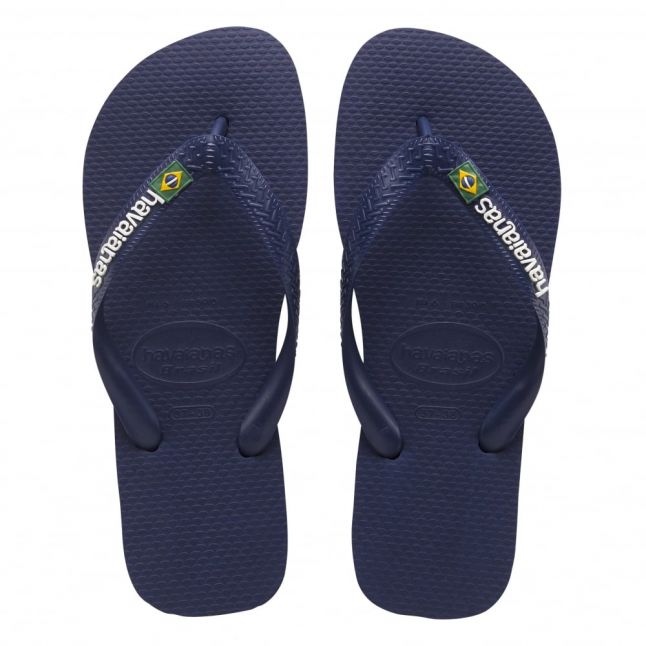 Mens Navy Brasil Flip Flops