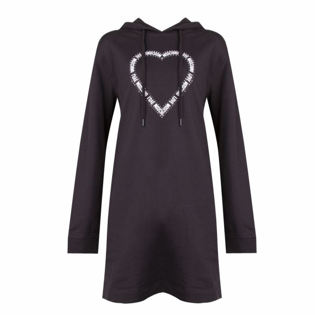 Womens Black Heart Hoodie Dress