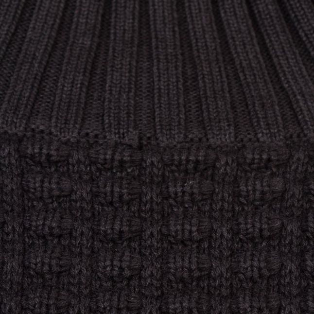 Black Mozart Popcorn High Neck Knitted Jumper