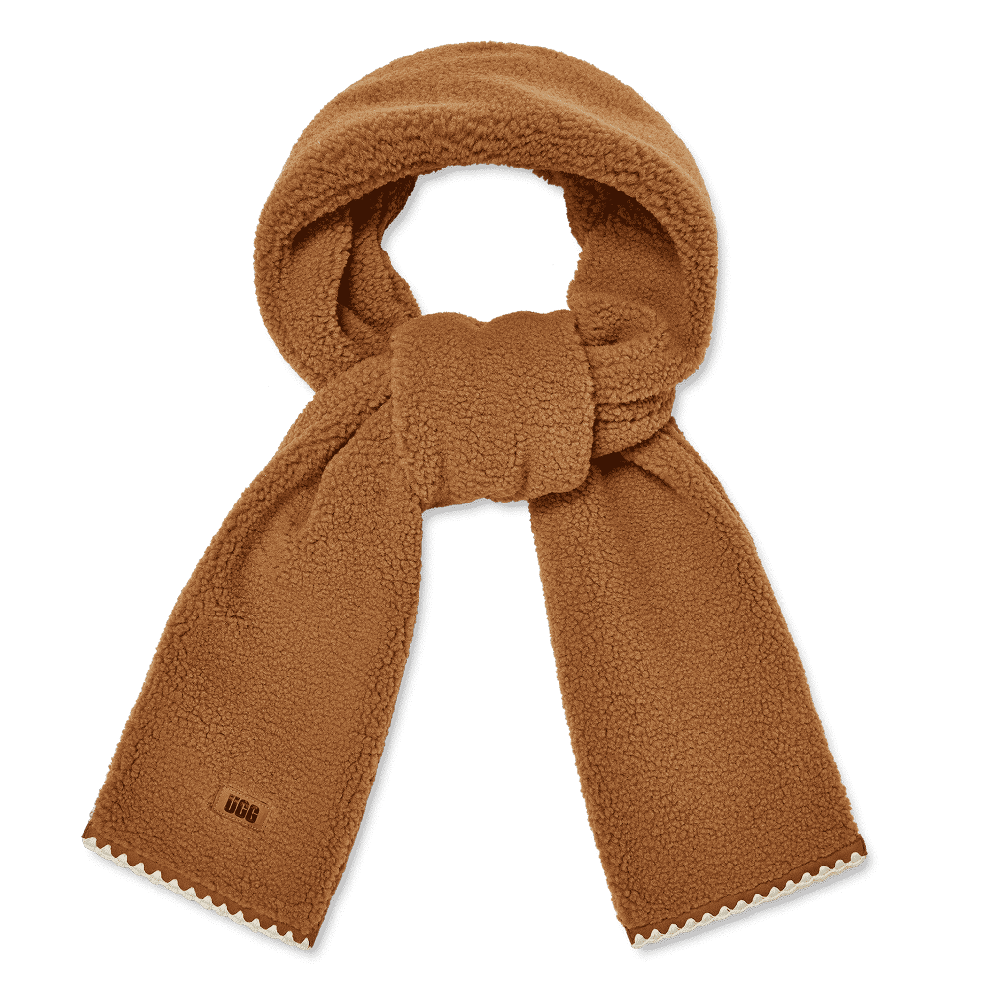 Womens UGG Chestnut UGGFluff Scalloped Scarf