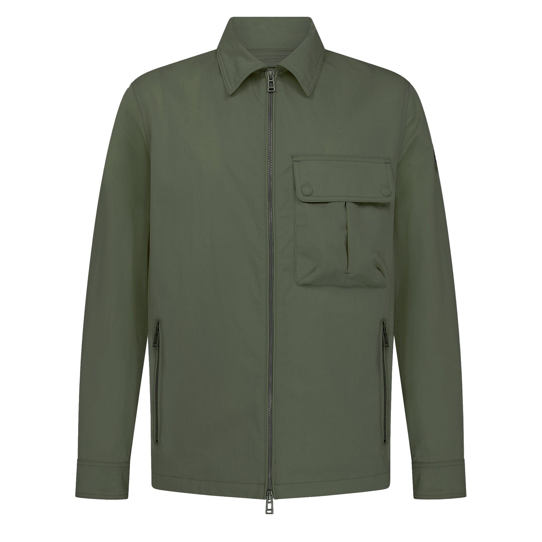 Mens Belstaff Surplus Green Drome Zip Overshirt