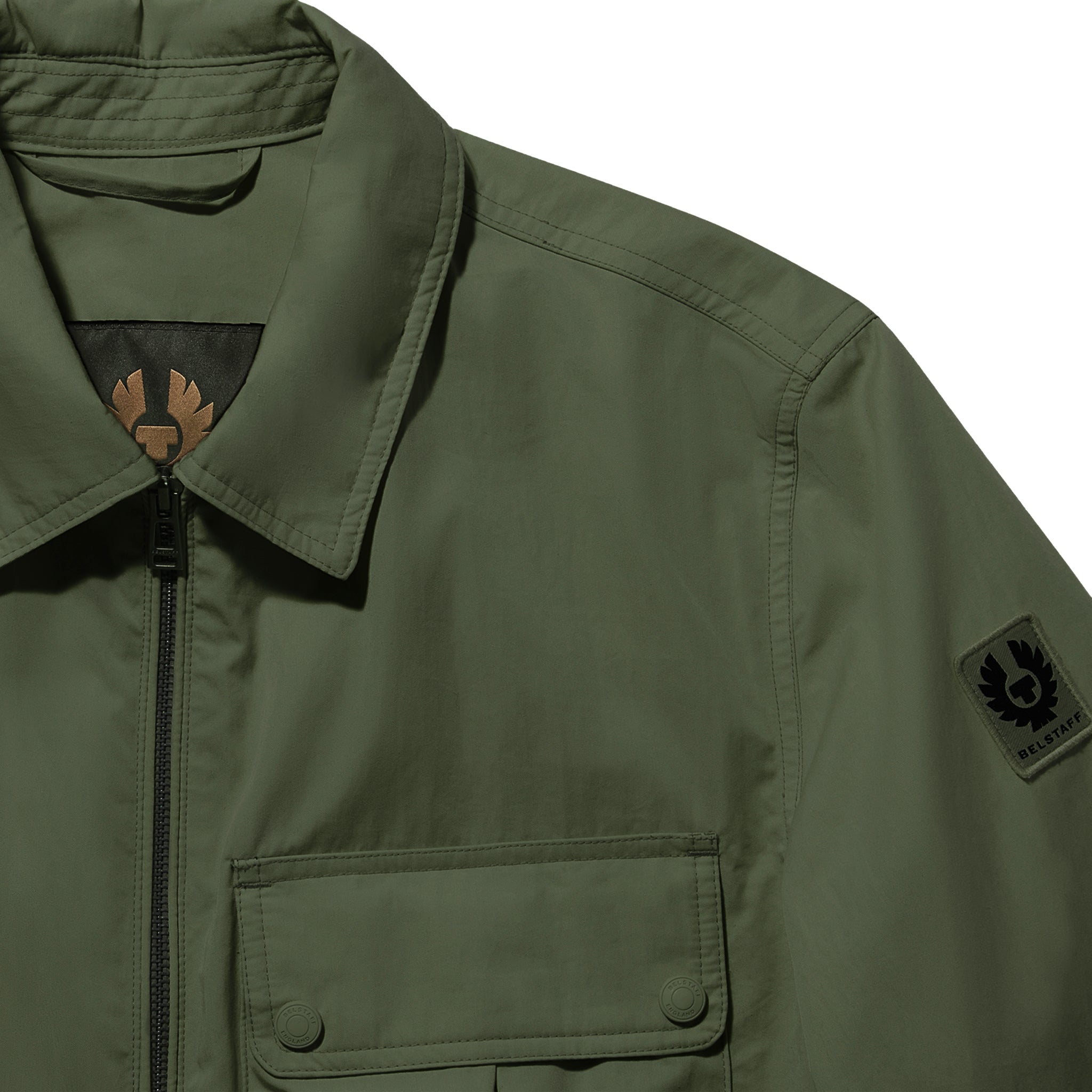 Mens Belstaff Surplus Green Drome Zip Overshirt