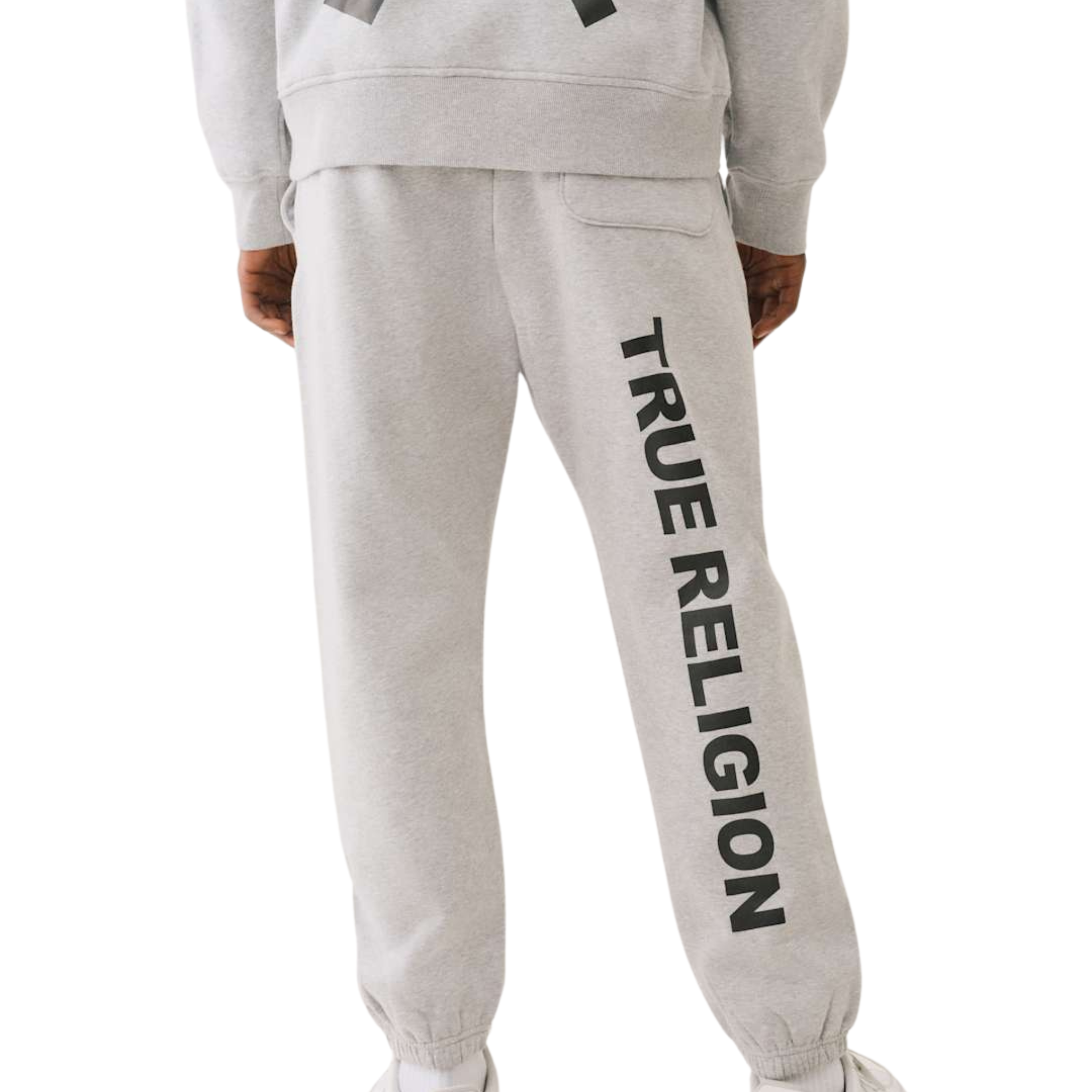 Mens True Religion Heather Grey Buddha Face Sweat Pants