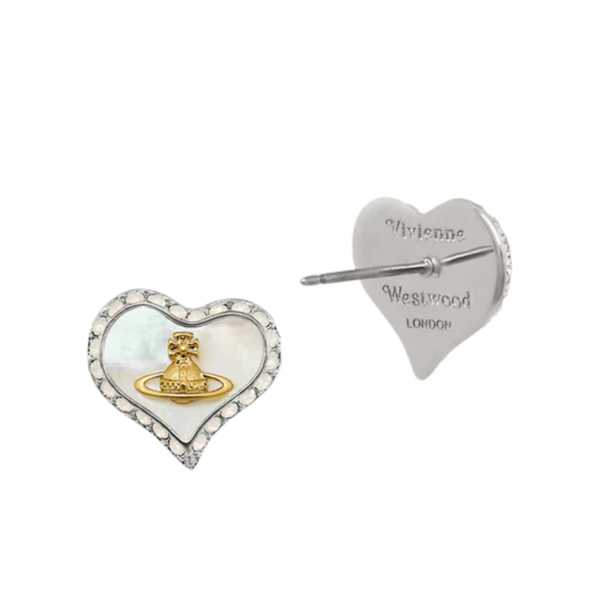 Vivienne Westwood Platinum/Gold/White MOP Petra Earrings