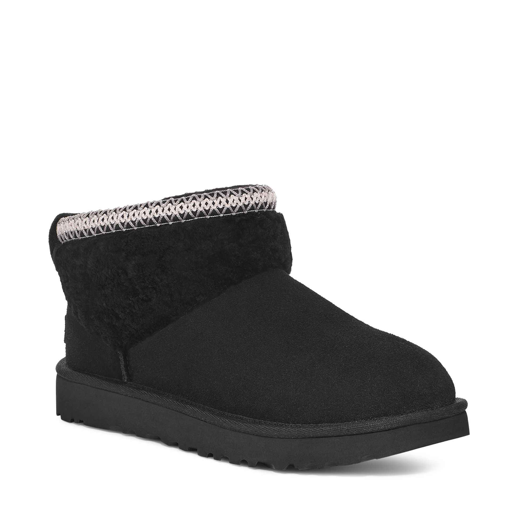 Womens UGG Black Ultra Mini Maxi Curly