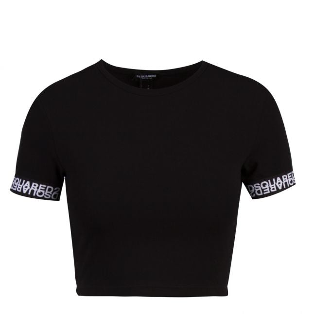 Womens Black Taped Seam S/s T-Shirt