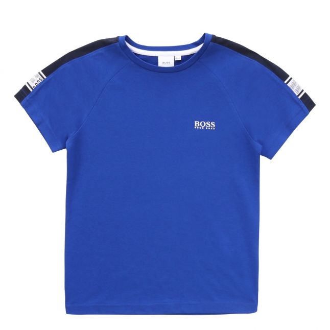 Boys Wave Blue Logo Trim S/s T Shirt