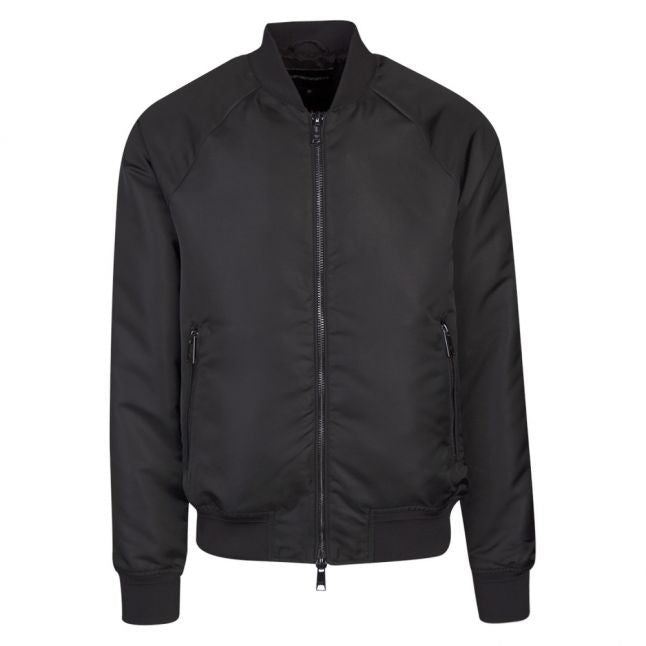 Mens Black Branded Bomber Jacket