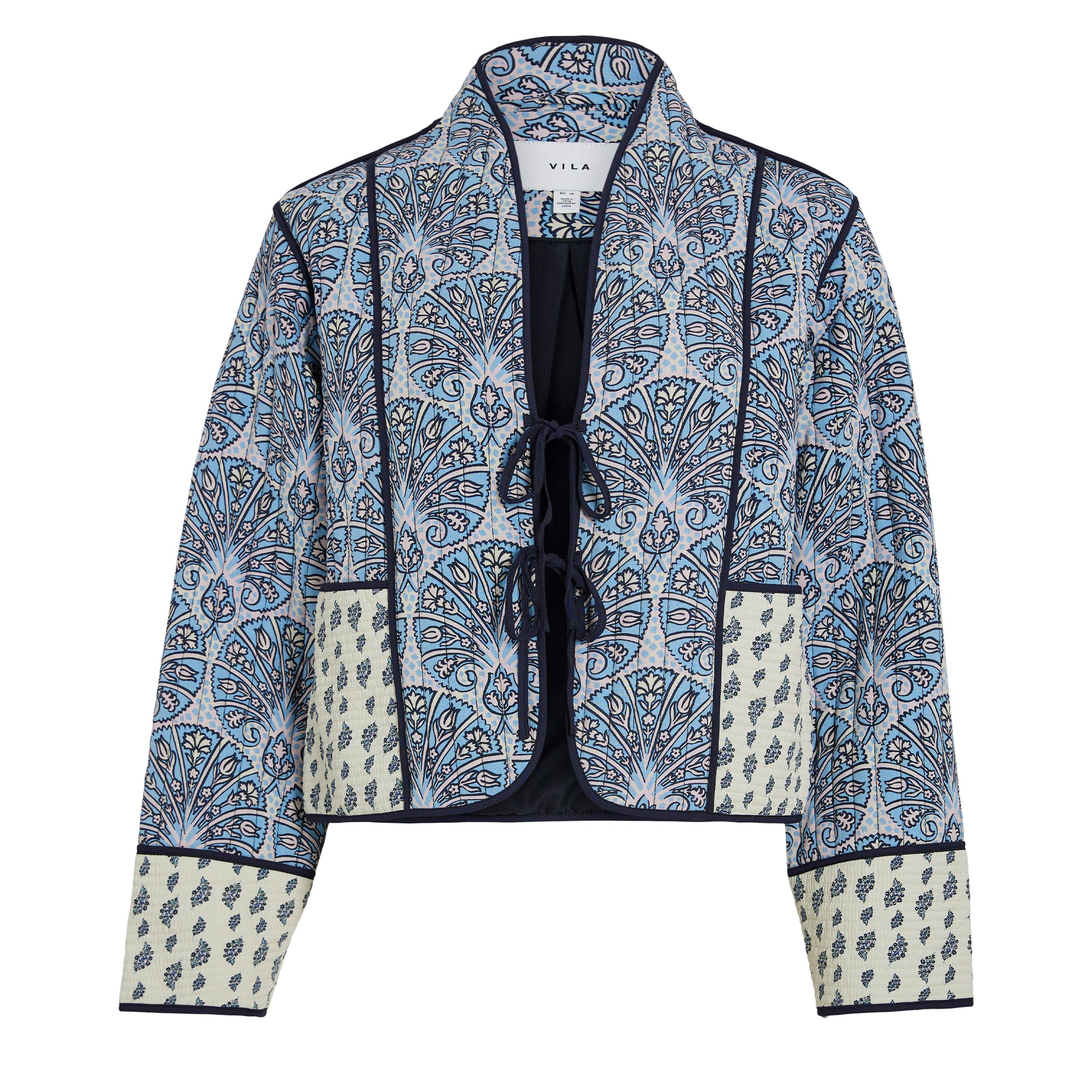 Womens Vila Birch/Blue Videlphine Tie Jacket