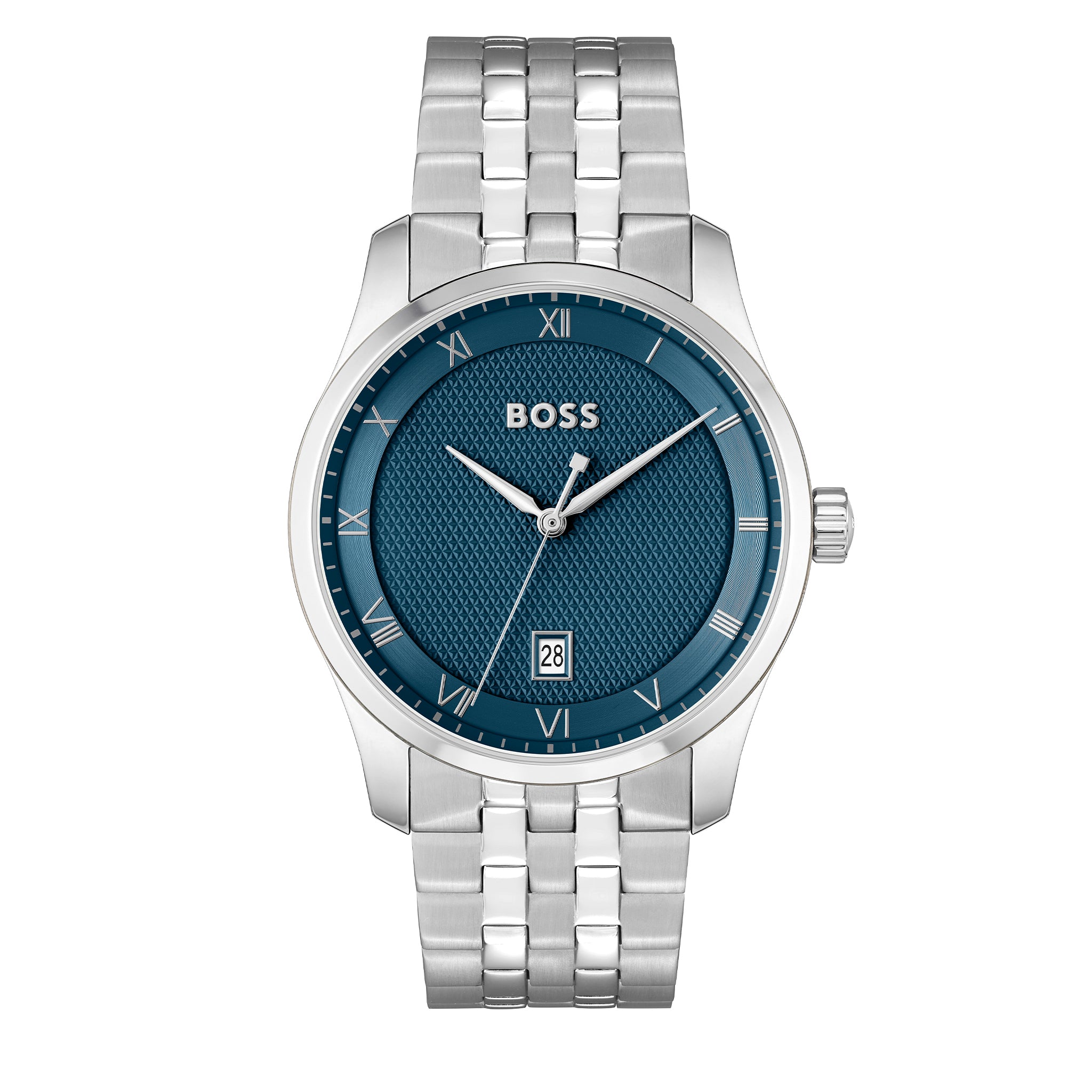 Mens BOSS Silver/Blue/Black Principle Watch Gift Set