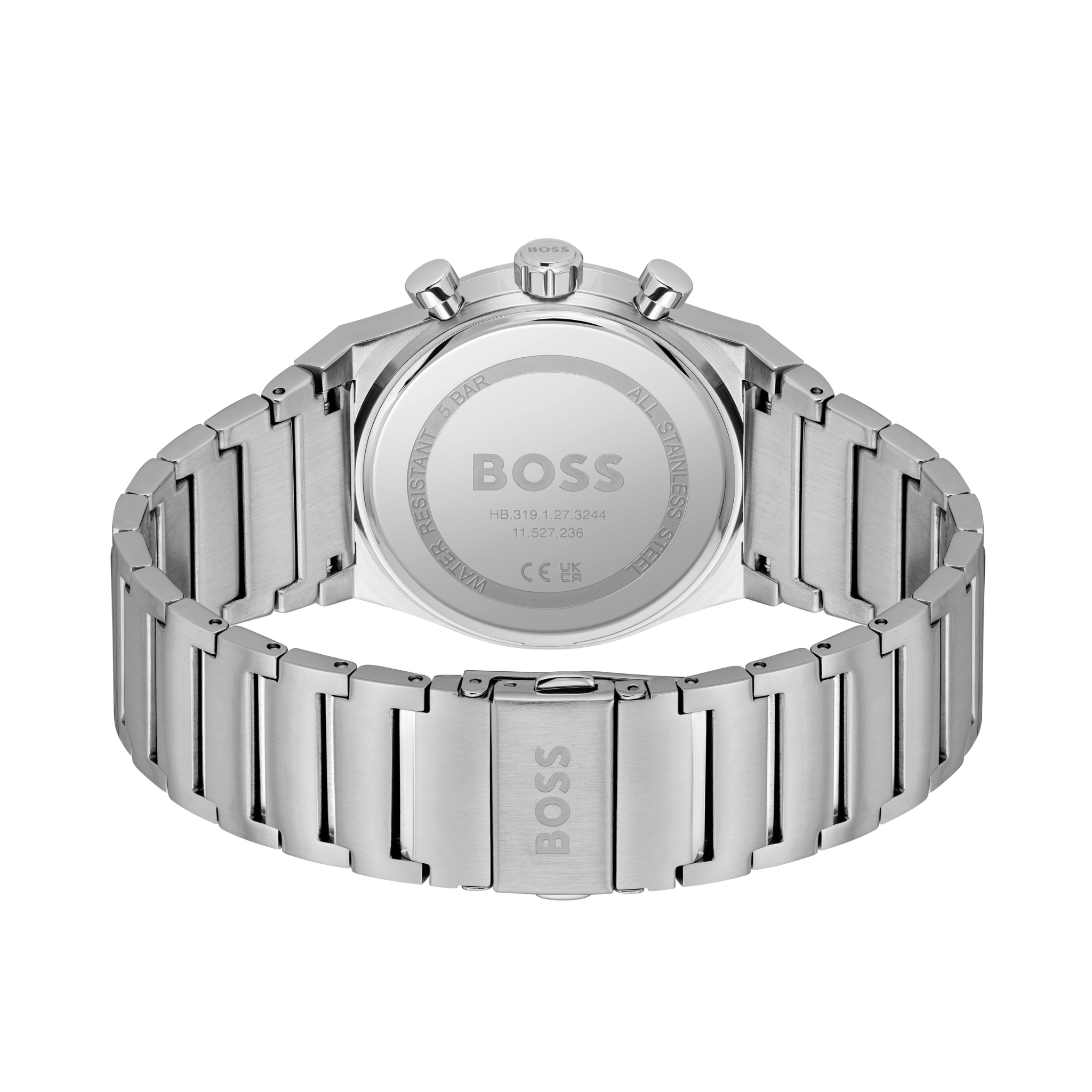 Mens BOSS Silver/Dark Green Candor Chrono Bracelet Watch