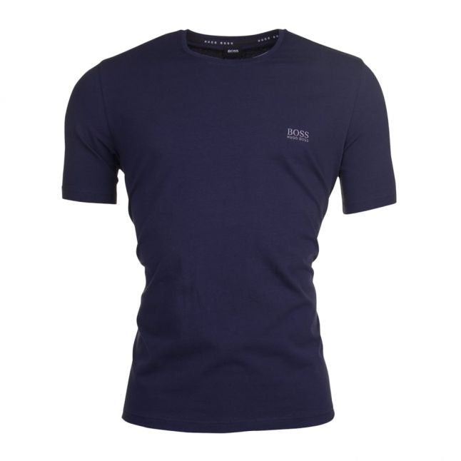 Mens Dark Blue Embroidered Logo Lounge Tee Shirt