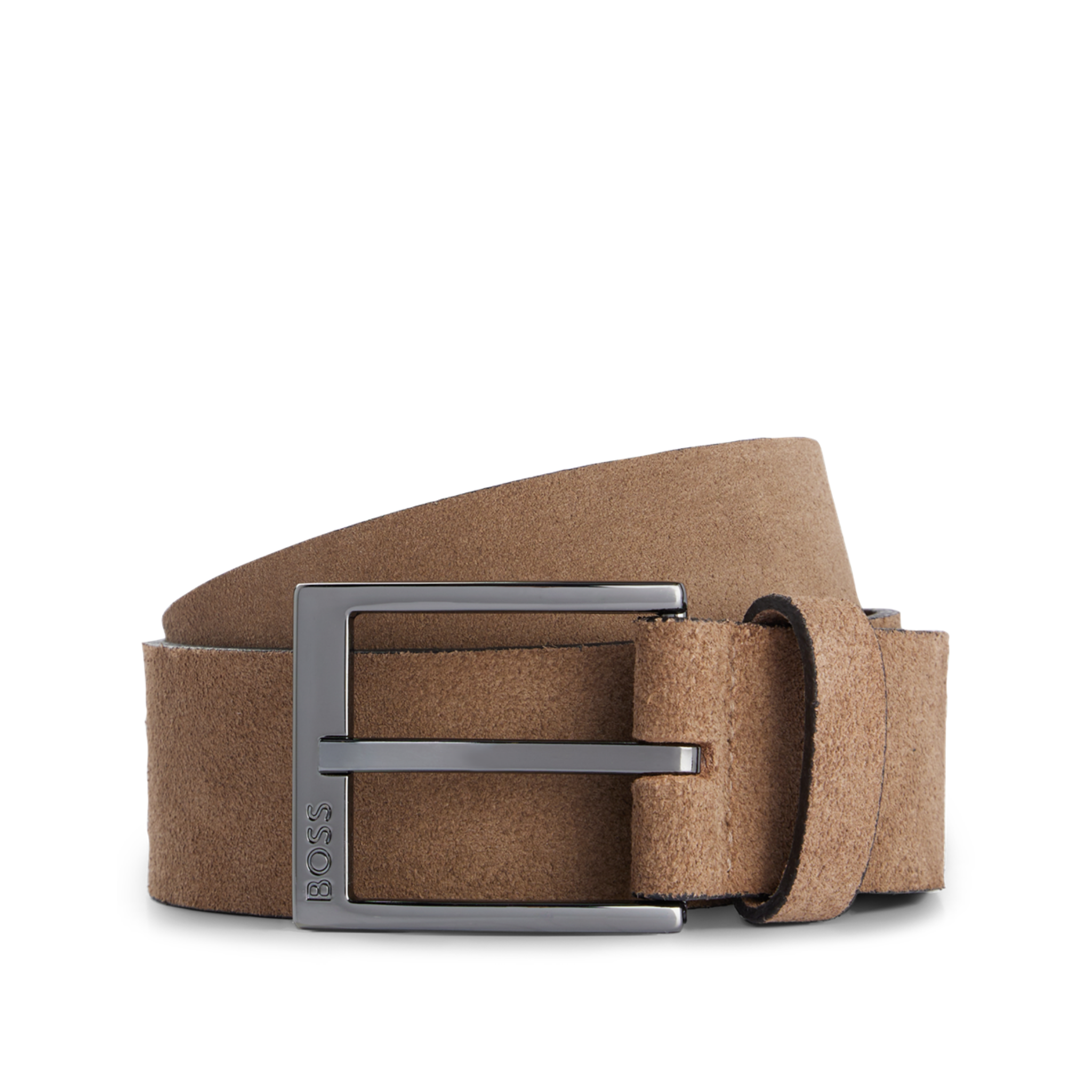 Mens BOSS Medium Beige Elloy-G-SD Suede Belt